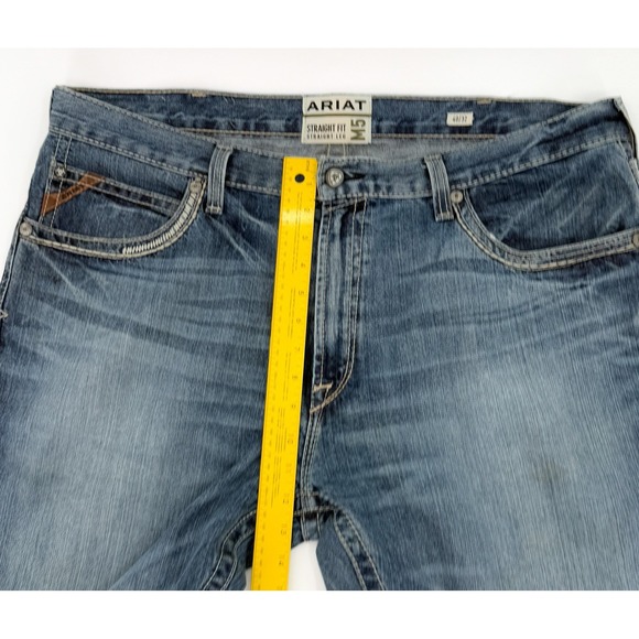 Ariat Jeans Mens 40 Blue M5 Straight Fit Straight Leg Denim Distressed - Picture 13 of 16